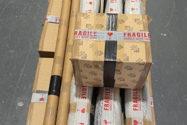Electrical goods packaged for groupage freight shipment